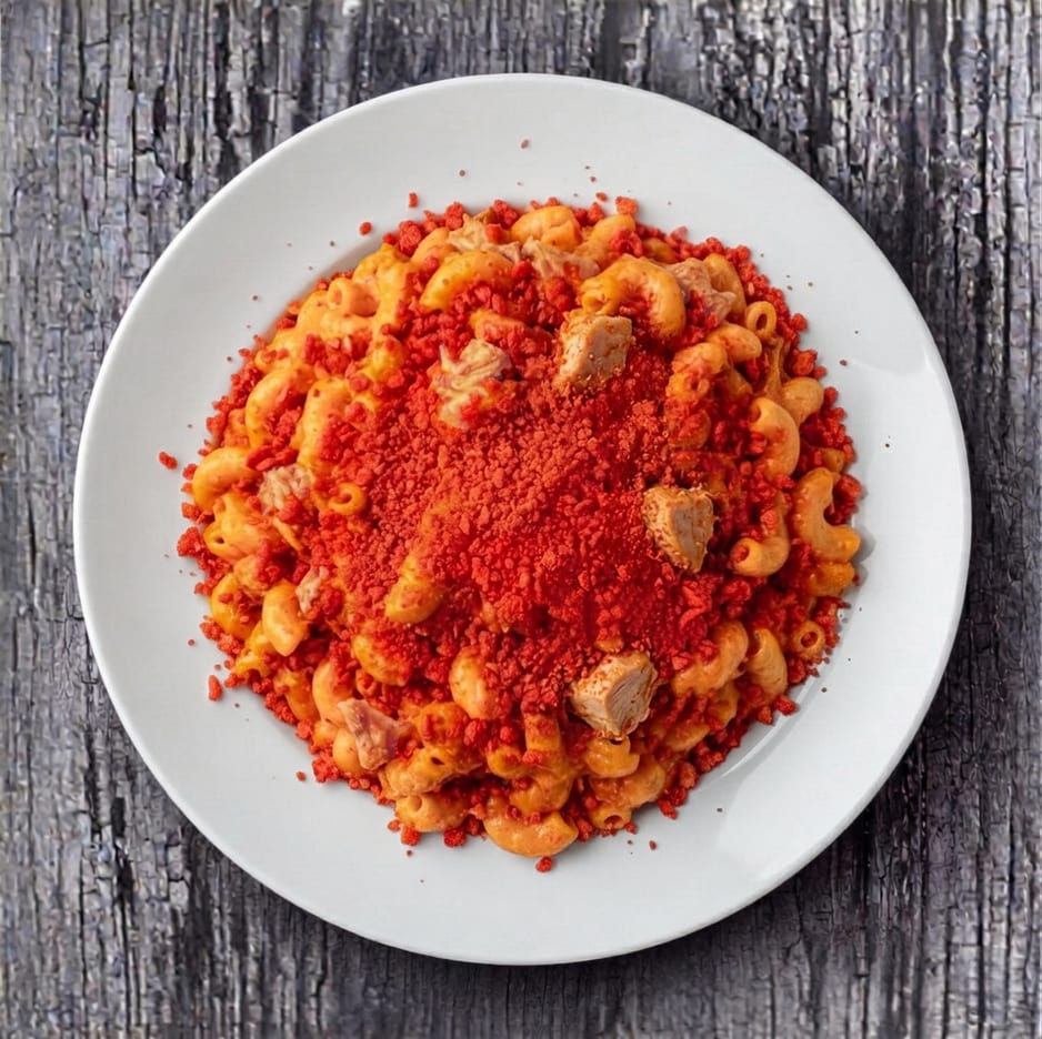 Hot Cheetos Chkn Mac & Cheese.