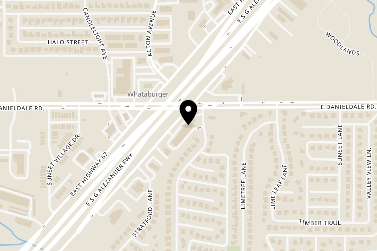 Map showing the location of Cesar's Snack Shack on 450 E Hwy 67 Suite A in Duncanville